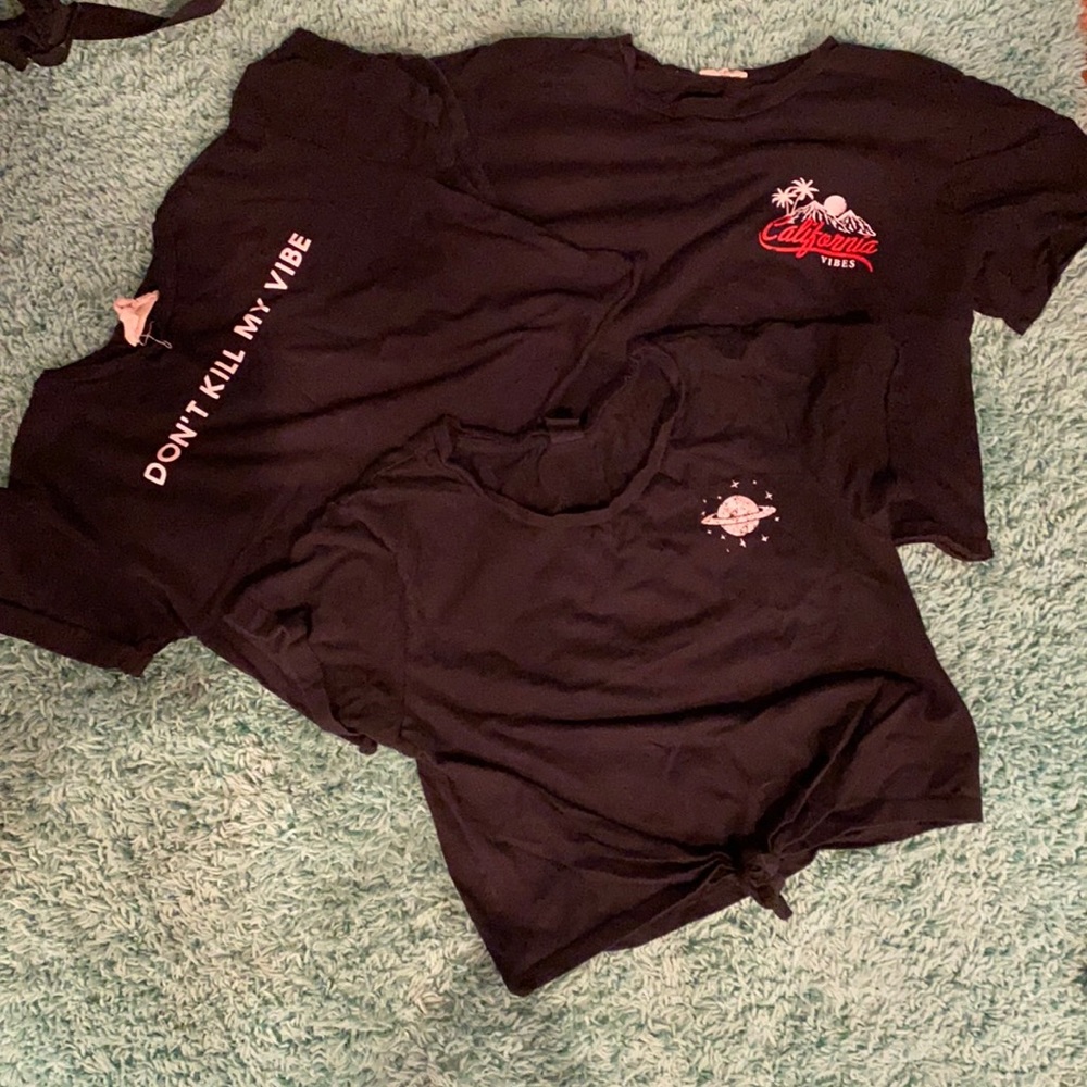 Cute three black crop tops